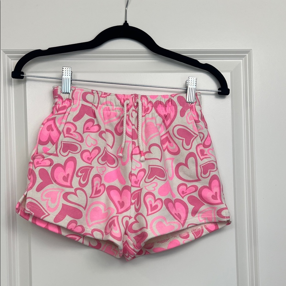 Zara 💗Pink Heart Patterned Shorts